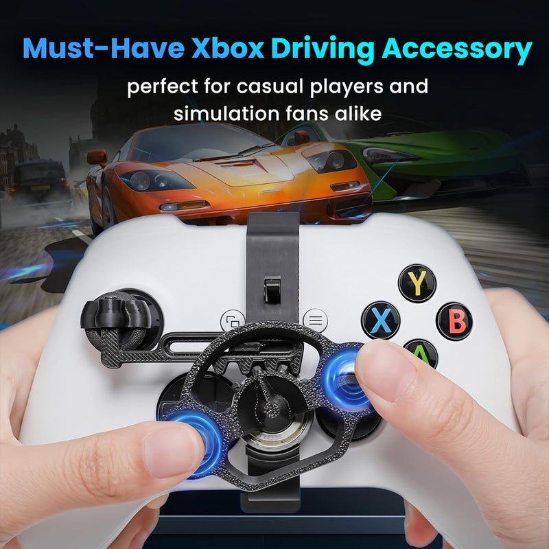 Xhiver Mini Steering Wheel Attachment for X-boX ONE X/S Controller Racing Games Controller Steering Wheel Attachment Accessory for X-boX(Black, 1-Pack) - Image 5